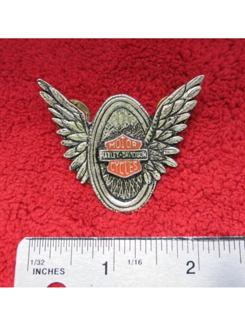Harley Davidson 70's Bike Wheel Shield and Wings Biker Pin